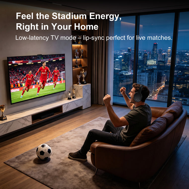 Dual Mold 2.4GHz & Bluetooth Wireless Headphones for TV Watching with Transmitter