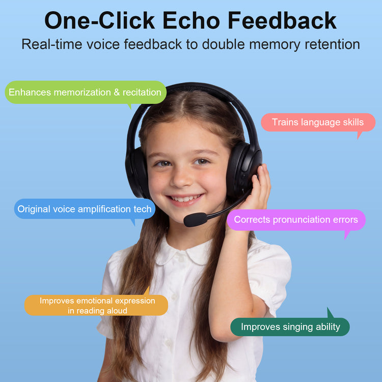 Nightwooolf Memory Learning Real-Time Echoic Headset for Reading Practice and Language Training