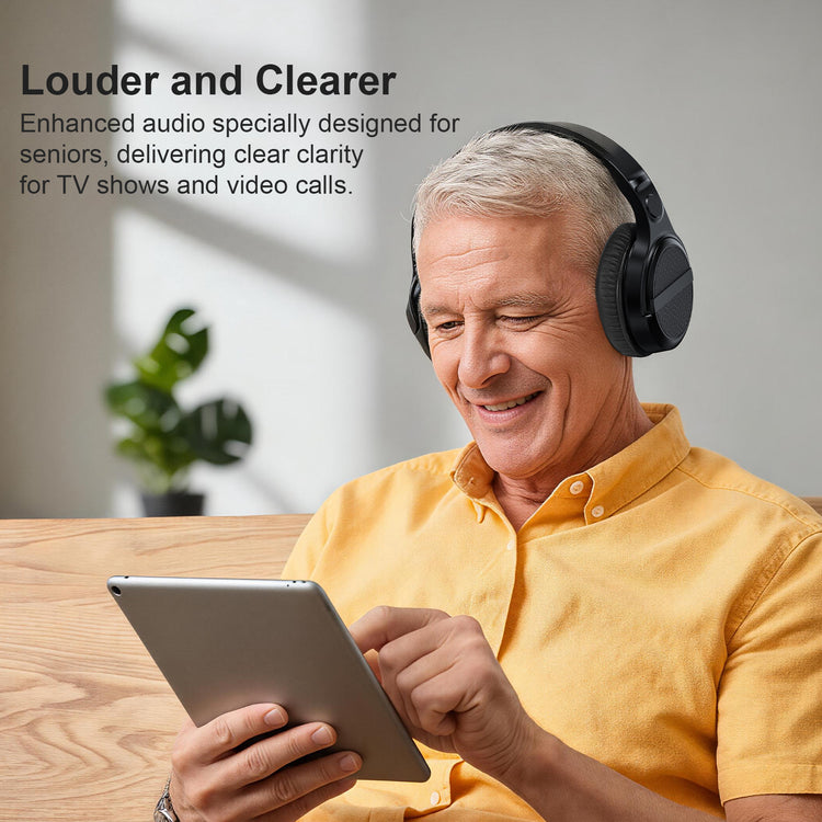 Wireless TV Headphones for Seniors with Large Buttons