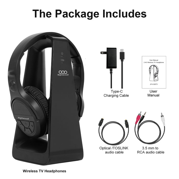 Wireless TV Headphones for Seniors with Large Buttons